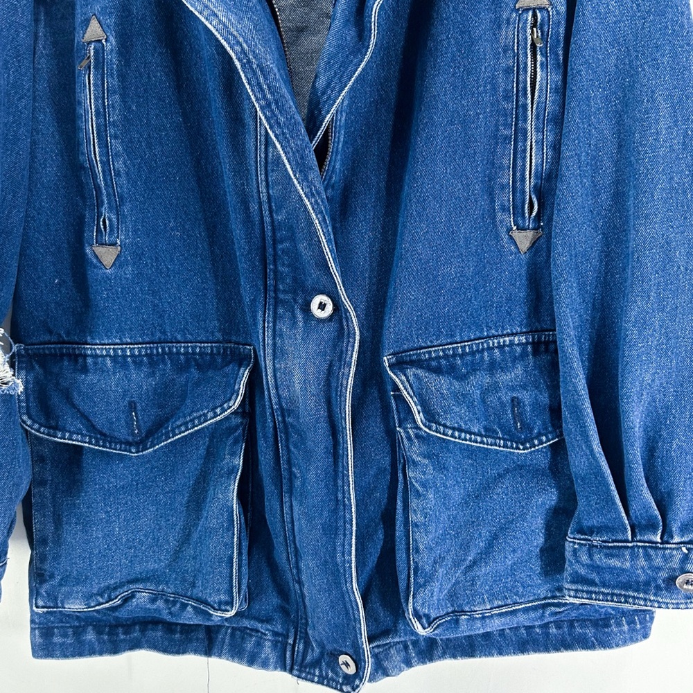 Vintage International Design Eli John Oversized Distressed Denim Jacket - Picture 4 of 8